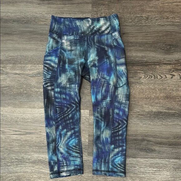 Blue Patterned lululemon athletica Leggings size 4 - Picture 1 of 5